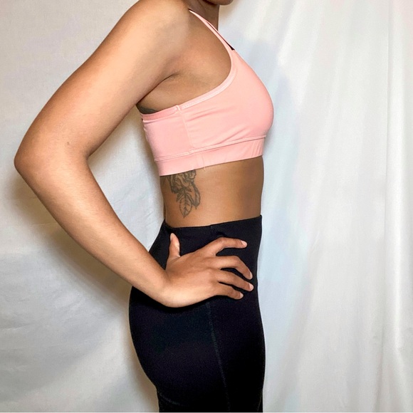 Pink and Black Padded Sports Bra - Picture 3 of 5